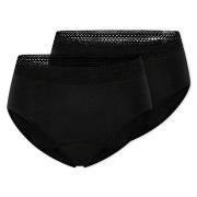 Schiesser Trosor 2P Care Retro Period Pants Svart bomull 36 Dam