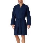 Schiesser Waffle Bathrobe Mörkblå bomull Large Herr