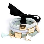 Dark Hair Ties 3 Pk Charm Combo Teal - pcs 1