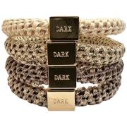 Dark Fat Hair Ties 4 Pk Combo Nougat Mix W/Gold