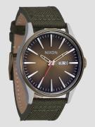 Nixon Sentry Nylon Klocka silver/lt brown/asphalt