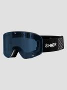 Sinner Pine Matte Black Goggle blue mirror