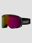 Sinner Olympia Matte Black Goggle full red mirror