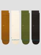 Stance Icon Crew 4 Pack Socks gold