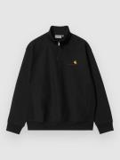 Carhartt WIP Half Zip American Script Hoodie med Dragkedja black