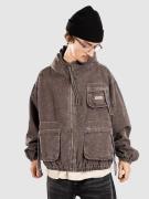 True Religion Big T Cinched Jacka brown acid wash