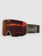 Sinner Arc Matte Moss Green Goggle dbl full red mirror vent