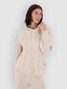 Hurley Lane Way Rib Knit Hoodie pearl ivory