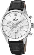 Festina Herrklocka F20542-1 Timeless Silverfärgad/Läder Ø44 mm