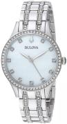 Bulova Damklocka 96X145 Crystal Vit/Stål Ø32 mm