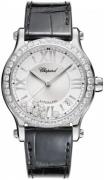 Chopard Damklocka 278559-3003 Happy Sport Silverfärgad/Läder Ø36 mm