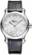 Chopard Damklocka 278559-3001 Happy Sport Silverfärgad/Läder Ø36 mm