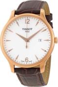 Tissot Herrklocka T063.610.36.037.00 Tradition Vit/Läder Ø42 mm