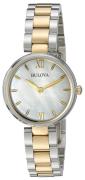 Bulova Damklocka 98L226 Dress Vit/Gulguldtonat stål Ø27 mm