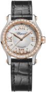 Chopard Damklocka 278573-6015 Happy Sport Silverfärgad/Läder Ø30 mm