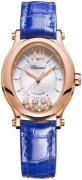 Chopard Damklocka 275362-5001 Happy Sport Silverfärgad/Läder Ø29 mm