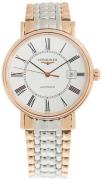 Longines Herrklocka L4.922.1.11.7 Presence Vit/Roséguldstonat stål