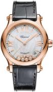 Chopard Damklocka 274808-5008 Happy Sport Silverfärgad/Läder Ø36 mm