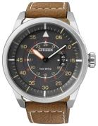 Citizen Herrklocka AW1360-12H Leather Grå/Läder Ø45 mm