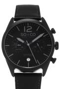 So & Co New York Herrklocka 5028.2 Monticello Svart/Läder Ø42 mm