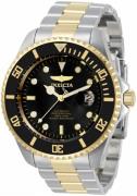 Invicta Herrklocka 34041 Pro Diver Svart/Gulguldtonat stål Ø47 mm