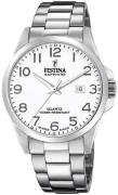 Festina Herrklocka F20024-1 Swiss Made Vit/Stål Ø41 mm