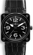 Bell & Ross Herrklocka BR0192-BL-CER-SCR BR 01-92 Svart/Läder