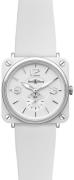 Bell & Ross Herrklocka BRS-WH-CERAMIC-SRB BR S Quartz Vit/Gummi