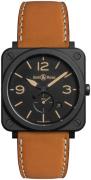 Bell & Ross BR-S-HERITAGE-CERAMIC Br S Quartz Svart/Läder