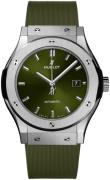 Hublot Herrklocka 542.NX.8970.RX Classic Fusion Grön/Gummi Ø42 mm