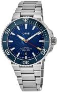 Oris Herrklocka 01 733 7766 4185-Set Aquis Blå/Stål Ø41.5 mm