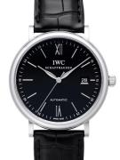 IWC Herrklocka IW356502 Portofino Svart/Läder Ø40 mm