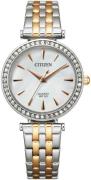 Citizen Damklocka ER0216-59D Elegance Vit/Gulguldtonat stål Ø30 mm