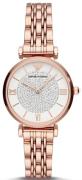 Emporio Armani Damklocka AR11244 Gianni T-Bar Vit/Roséguldstonat