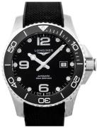 Longines Herrklocka L3.782.4.56.9 Hydroconquest Svart/Gummi Ø43 mm