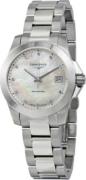 Longines Damklocka L3.377.4.87.6 Conquest Ladies Vit/Stål Ø34 mm