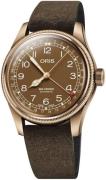 Oris Herrklocka 01 754 7741 3166-07 5 20 74BR Aviation Brun/Läder