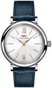 IWC Damklocka IW357411 Portofino Silverfärgad/Läder Ø34 mm