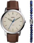 Fossil Herrklocka FS5966SET Minimalist Grå/Läder Ø44 mm