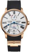 Ulysse Nardin Herrklocka 1182-310-3-40 Marine Torpilleur Vit/Gummi