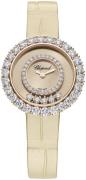 Chopard Damklocka 205369-5002 Happy Diamonds Beige/Läder Ø29 mm