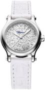 Chopard Damklocka 278573-3022 Happy Sport Silverfärgad/Läder Ø30 mm