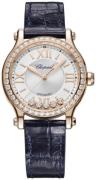 Chopard Damklocka 275378-5003 Happy Sport Silverfärgad/Läder Ø33 mm