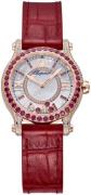 Chopard Damklocka 274302-5005 Happy Sport Vit/Läder Ø30 mm