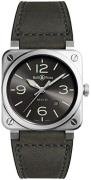 Bell & Ross Herrklocka BR0392-GC3-ST-SCA Br 03-92 Svart/Läder