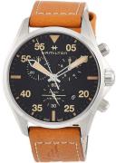 Hamilton Herrklocka H76722531 Khaki Aviation Svart/Läder Ø44 mm