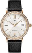 IWC Damklocka IW658603 Portofino Silverfärgad/Läder Ø37 mm