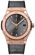 Hublot Herrklocka 565.OX.7081.LR Classic Fusion Grå/Läder Ø38 mm