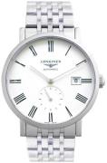 Longines L4.812.4.11.6 Elegant Vit/Stål Ø39 mm