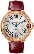 Cartier Damklocka WJBB0034 Ballon Bleu Silverfärgad/Läder Ø36 mm